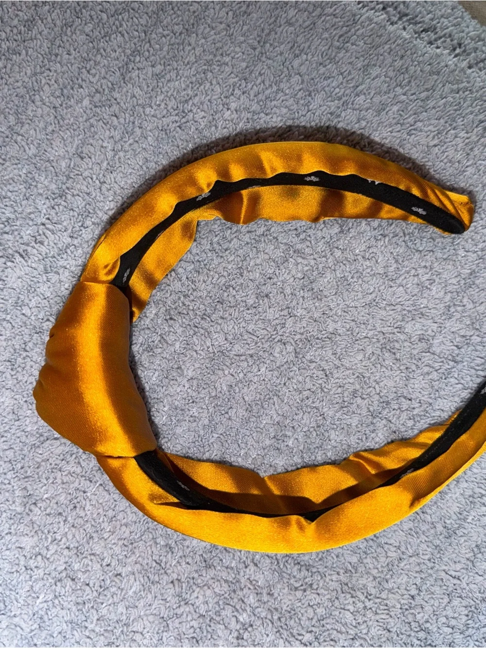 Lele Sadoughi Satin Knotted Headband in Mustard Gold
